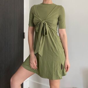 Lululemon Wrap Tshirt Dress Olive Green